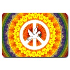 Psychedelic Peace Dove Mandala Large Door Mat