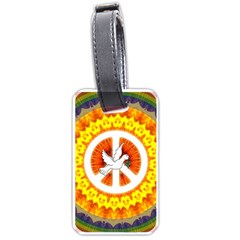 Psychedelic Peace Dove Mandala Luggage Tag (one Side)