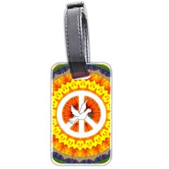 Psychedelic Peace Dove Mandala Luggage Tag (two Sides)