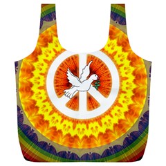 Psychedelic Peace Dove Mandala Reusable Bag (xl)