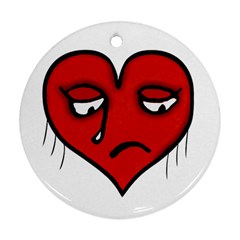 Sad Heart Round Ornament by dflcprints