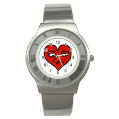 Sad Heart Stainless Steel Watch (slim)
