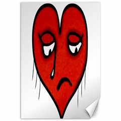 Sad Heart Canvas 12  X 18  (unframed) by dflcprints