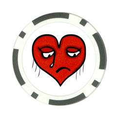 Sad Heart Poker Chip (10 Pack) by dflcprints