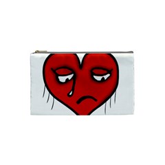 Sad Heart Cosmetic Bag (small) by dflcprints