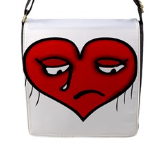 Sad Heart Flap Closure Messenger Bag (large) by dflcprints