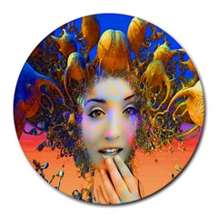 Organic Medusa 8  Mouse Pad (round) by icarusismartdesigns