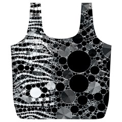 Zebra Print Bling Abstract Full Print Recycle Bag (xl)