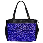 Blue Leopard  Oversize Office Handbag (One Side) Front