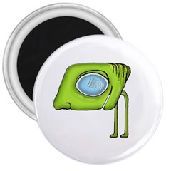 Funny Alien Monster Character 3  Button Magnet by dflcprints