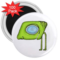 Funny Alien Monster Character 3  Button Magnet (100 Pack) by dflcprints