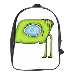 Funny Alien Monster Character School Bag (xl) by dflcprints