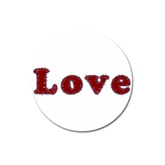 Love Typography Text Word Magnet 3  (round)