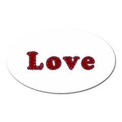 Love Typography Text Word Magnet (oval) by dflcprints