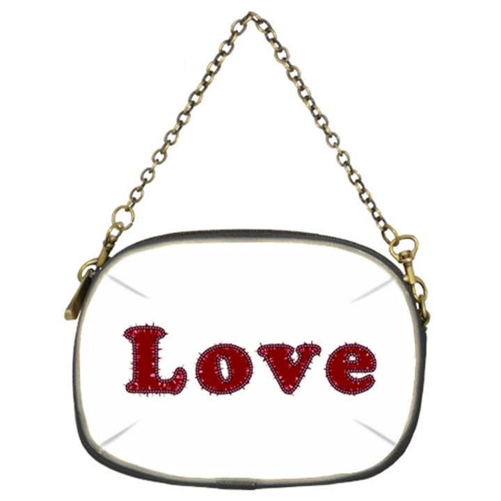 Love Typography Text Word Chain Purse (Two Sided) 