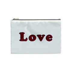 Love Typography Text Word Cosmetic Bag (medium)