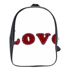 Love Typography Text Word School Bag (large) by dflcprints