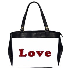 Love Typography Text Word Oversize Office Handbag (two Sides) by dflcprints