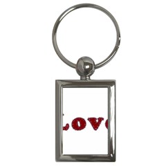 Love Typography Text Word Key Chain (rectangle) by dflcprints