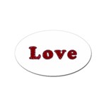 Love Typography Text Word Sticker (Oval) Front