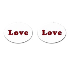 Love Typography Text Word Cufflinks (oval) by dflcprints