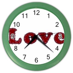 Love Typography Text Word Wall Clock (color)