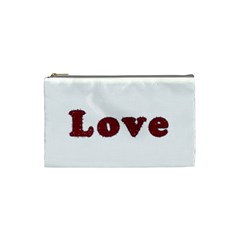 Love Typography Text Word Cosmetic Bag (small) by dflcprints
