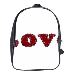 Love Typography Text Word School Bag (xl) by dflcprints