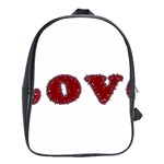 Love Typography Text Word School Bag (XL) Front