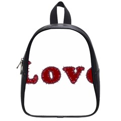 Love Typography Text Word School Bag (small) by dflcprints