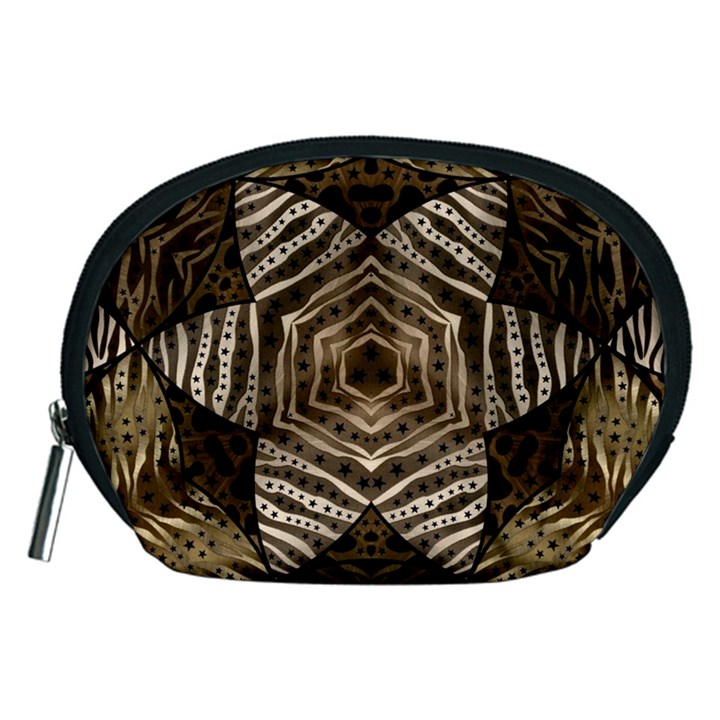 Golden Animal Print Pattern  Accessory Pouch (Medium)