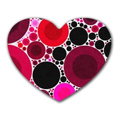 Retro Polka Dot  Mouse Pad (heart) by OCDesignss