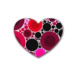 Retro Polka Dot  Drink Coasters (Heart) Front