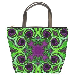 Purple Meets Green Bucket Handbag by OCDesignss