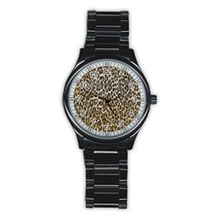 Chocolate Leopard  Sport Metal Watch (black) by OCDesignss