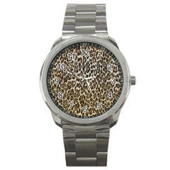 Chocolate Leopard  Sport Metal Watch by OCDesignss