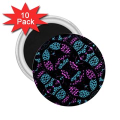 Ornate Dark Pattern  2 25  Button Magnet (10 Pack) by dflcprints