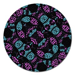 Ornate Dark Pattern  Magnet 5  (round)