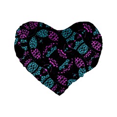 Ornate Dark Pattern  16  Premium Heart Shape Cushion  by dflcprints