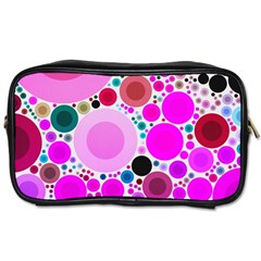 Bubble Gum Polkadot  Travel Toiletry Bag (two Sides) by OCDesignss