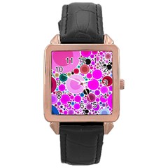 Bubble Gum Polkadot  Rose Gold Leather Watch  by OCDesignss