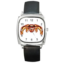 Alien Spider Square Leather Watch by dflcprints