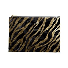 Gold Zebra  Cosmetic Bag (large) by OCDesignss