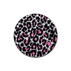 Pink Cheetah Bling Drink Coaster (round) by OCDesignss
