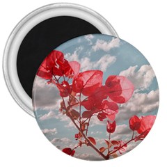 Flowers In The Sky 3  Button Magnet by dflcprints