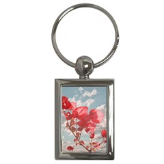 Flowers In The Sky Key Chain (rectangle) by dflcprints