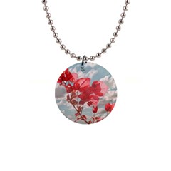 Flowers In The Sky Button Necklace by dflcprints