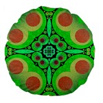 Neon Green  Large Flano Round Cushion  Back