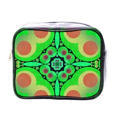 Neon Green  Mini Travel Toiletry Bag (one Side)