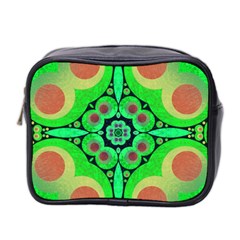 Neon Green  Mini Travel Toiletry Bag (two Sides) by OCDesignss